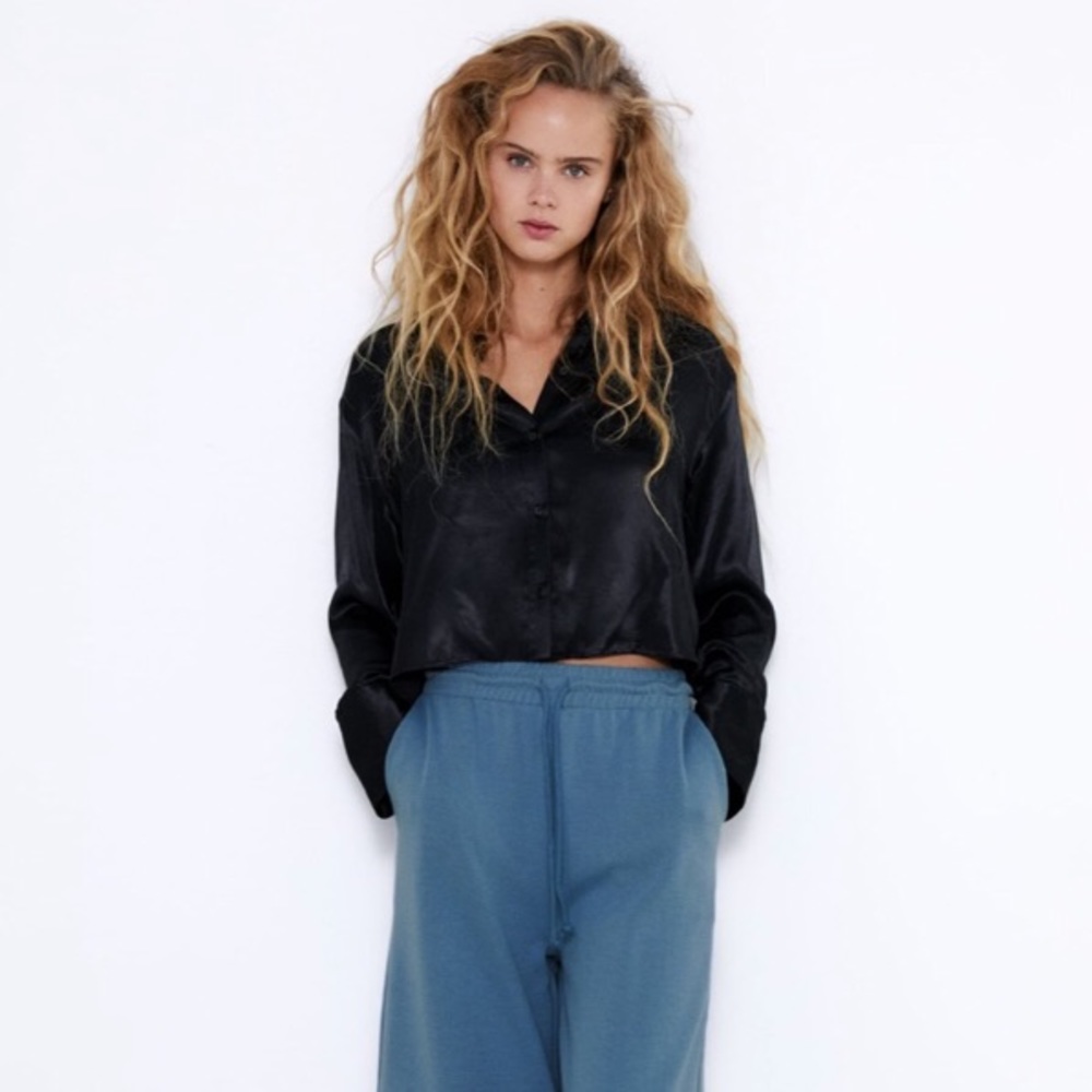 Zara satin effect top
